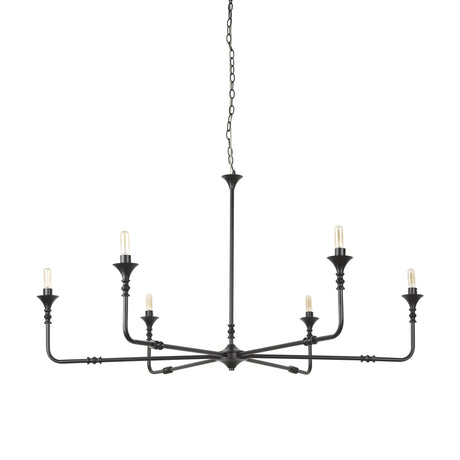 Gabriel Large Matte Black Chandelier by Mercana at Eve Furniture