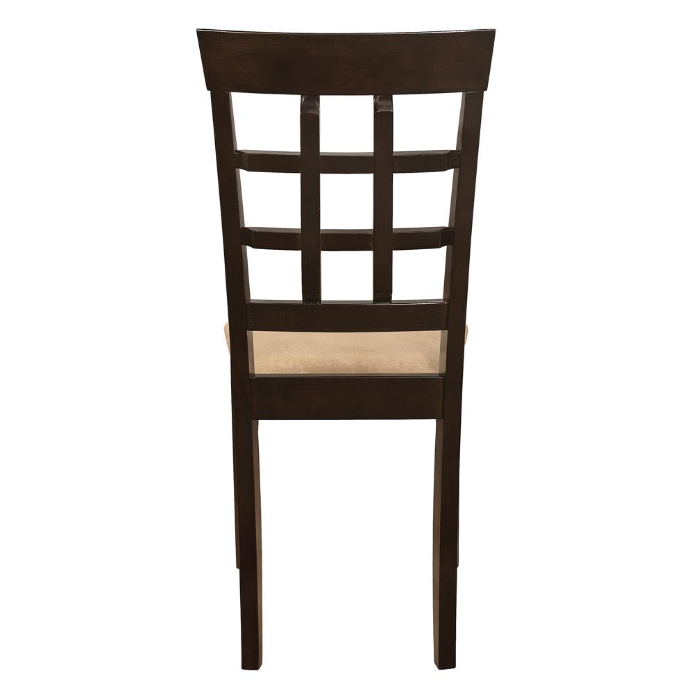 Gabriel Cappuccino/Tan Lattice Back Side Chairs, Set of 2