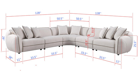 Gaby Beige 5-Piece Sectional by New Era Innovations at Eve Furniture