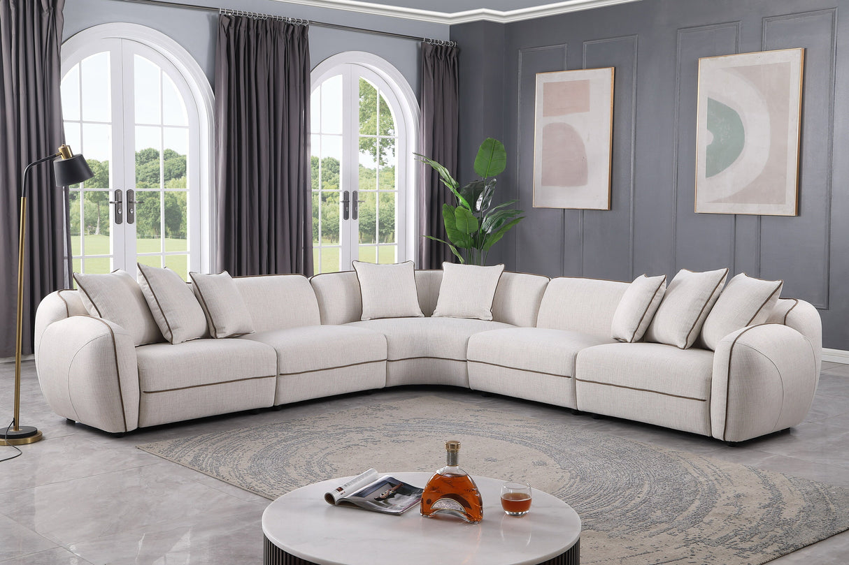 Gaby Beige 5-Piece Sectional by New Era Innovations at Eve Furniture