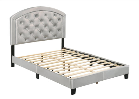 Gaby Silver Full Upholstered Platform Bed by Crown Mark at Eve Furniture