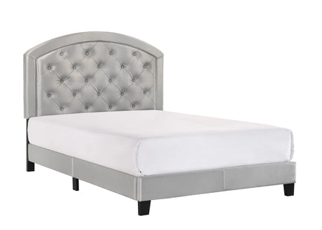 Gaby Silver Full Upholstered Platform Bed by Crown Mark at Eve Furniture