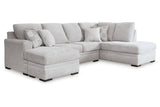 Gabyleigh Nickel 2-Piece Sectional with RAF Chaise by Ashley at Eve Furniture