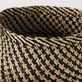 Gaia (Set of 3) Light and Dark Brown Cross Patterend Belly Seagrass Basket by Mercana at Eve Furniture