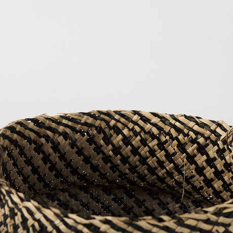 Gaia (Set of 3) Light and Dark Brown Cross Patterend Belly Seagrass Basket by Mercana at Eve Furniture