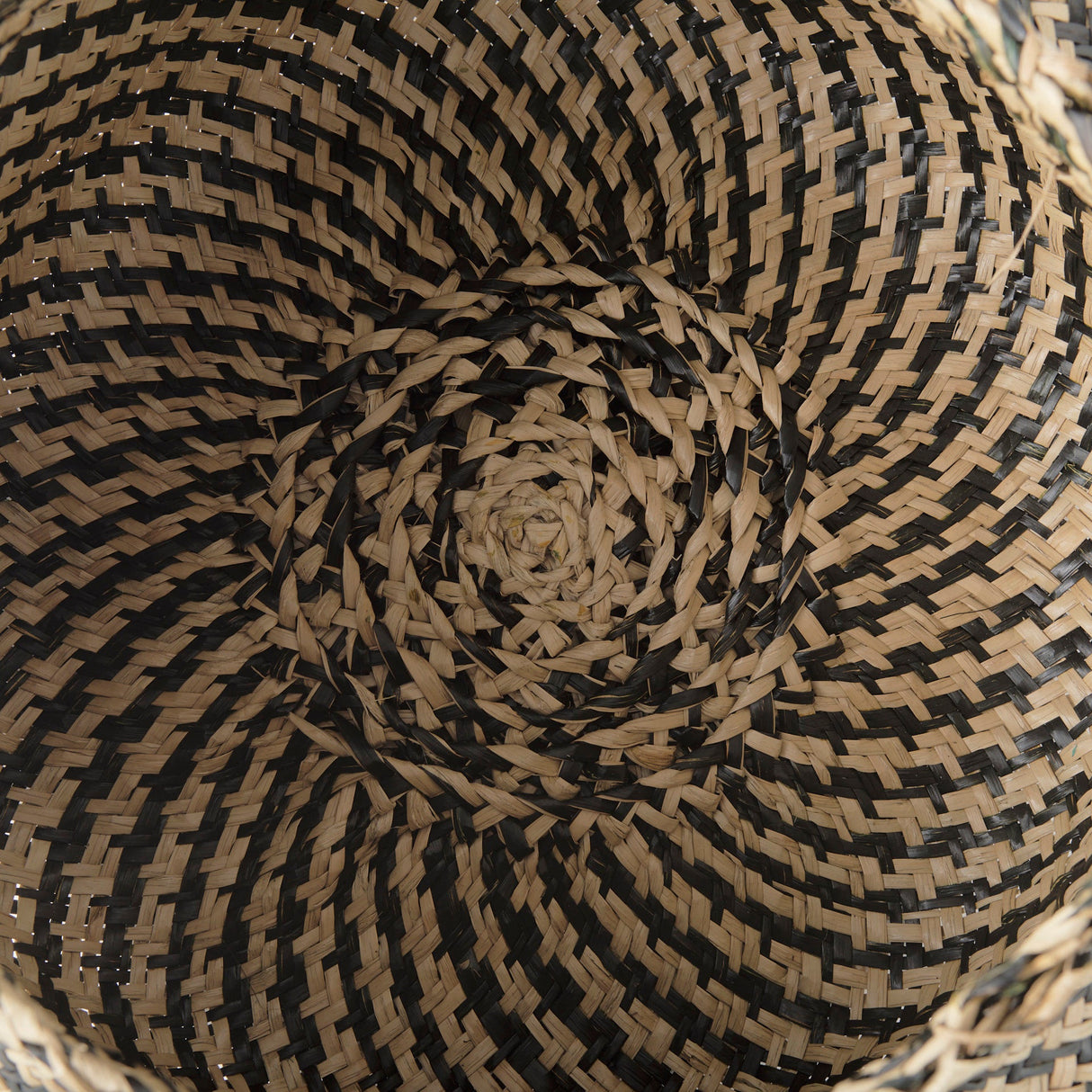 Gaia (Set of 3) Light and Dark Brown Cross Patterend Belly Seagrass Basket by Mercana at Eve Furniture
