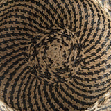 Gaia (Set of 3) Light and Dark Brown Cross Patterend Belly Seagrass Basket by Mercana at Eve Furniture