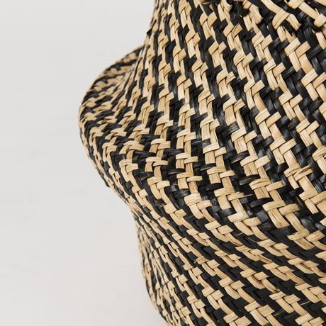 Gaia (Set of 3) Light and Dark Brown Cross Patterend Belly Seagrass Basket by Mercana at Eve Furniture