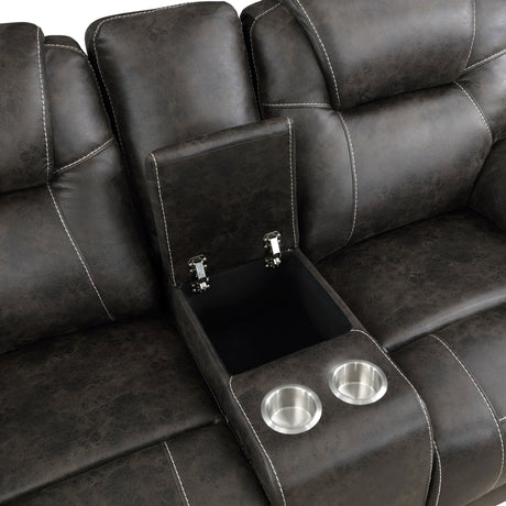 Gainesville Chocolate 2-Piece Double Reclining Set by Homelegance at Eve Furniture