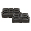 Gainesville Chocolate 2-Piece Double Reclining Set by Homelegance at Eve Furniture