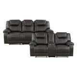 Gainesville Chocolate 2-Piece Double Reclining Set by Homelegance at Eve Furniture