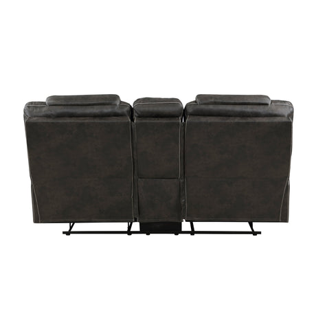 Gainesville Chocolate Microfiber Double Reclining Living Room Set by Homelegance at Eve Furniture