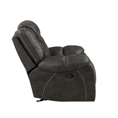 Gainesville Chocolate Microfiber Double Reclining Living Room Set by Homelegance at Eve Furniture