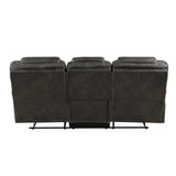 Gainesville Chocolate Microfiber Double Reclining Living Room Set by Homelegance at Eve Furniture