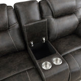 Gainesville Chocolate Microfiber Double Reclining Living Room Set by Homelegance at Eve Furniture