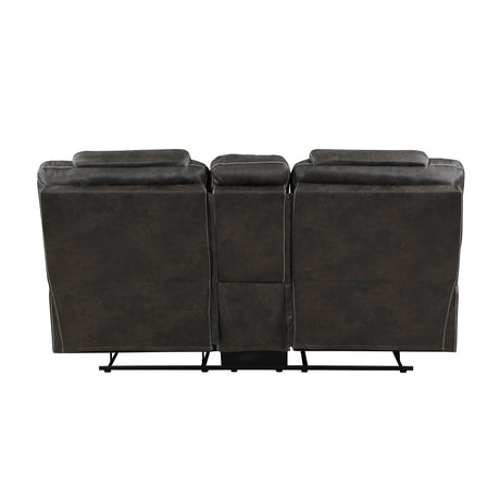 Gainesville Chocolate Microfiber Double Reclining Living Room Set by Homelegance at Eve Furniture