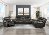 Gainesville Chocolate Microfiber Double Reclining Living Room Set by Homelegance at Eve Furniture