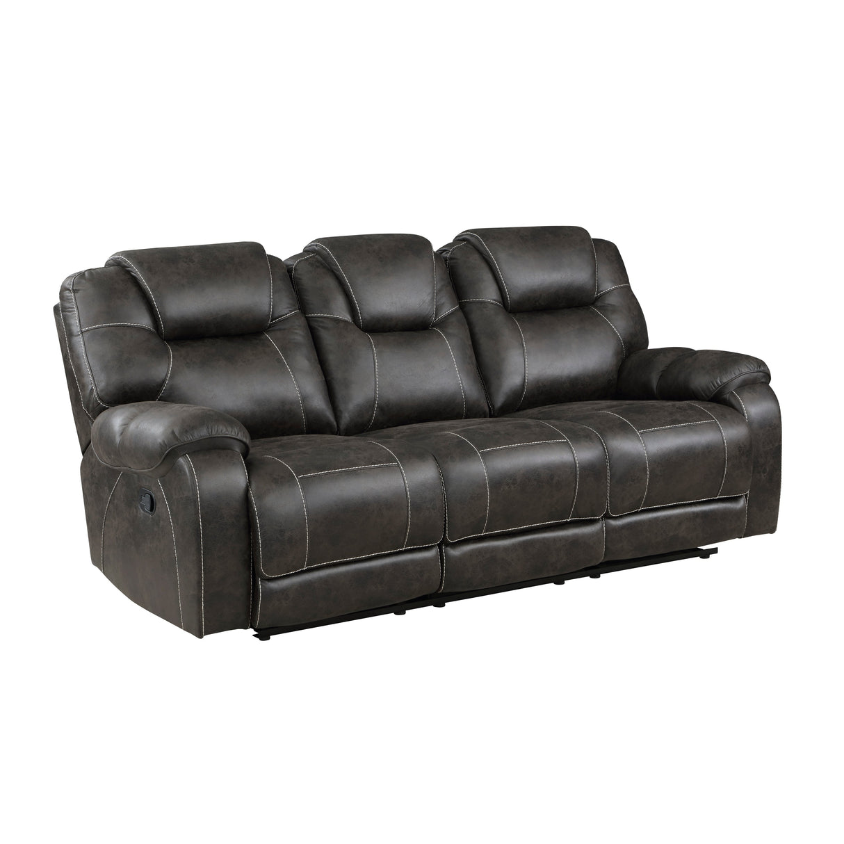 Gainesville Chocolate Microfiber Double Reclining Living Room Set by Homelegance at Eve Furniture