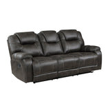 Gainesville Chocolate Microfiber Double Reclining Living Room Set by Homelegance at Eve Furniture
