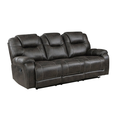 Gainesville Chocolate Microfiber Double Reclining Living Room Set by Homelegance at Eve Furniture