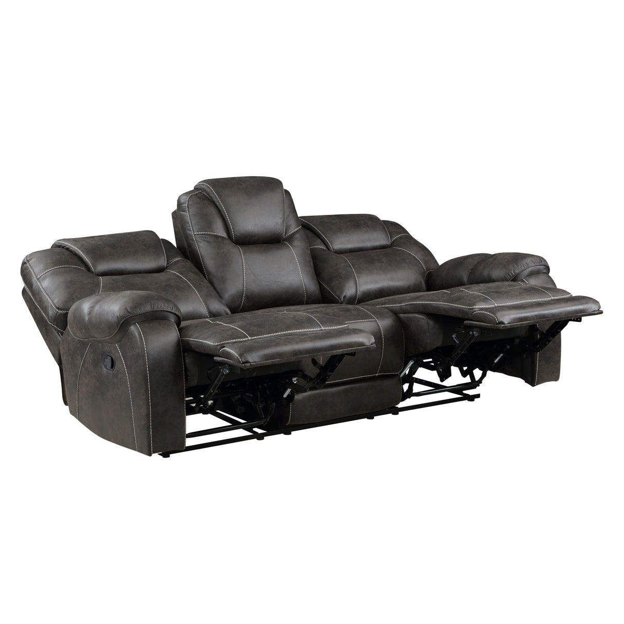 Gainesville Chocolate Microfiber Double Reclining Living Room Set by Homelegance at Eve Furniture