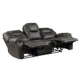 Gainesville Chocolate Microfiber Double Reclining Living Room Set by Homelegance at Eve Furniture