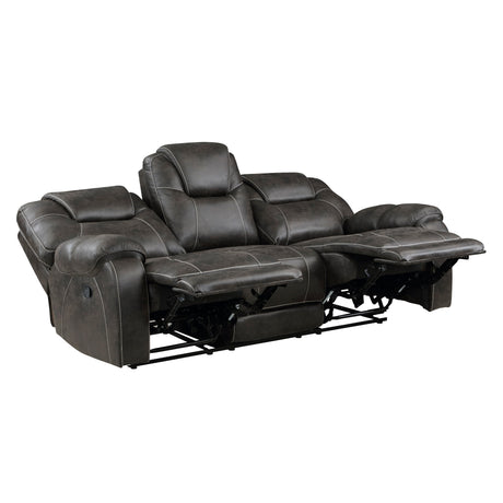 Gainesville Chocolate Microfiber Double Reclining Living Room Set by Homelegance at Eve Furniture
