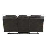Gainesville Chocolate Microfiber Double Reclining Living Room Set by Homelegance at Eve Furniture