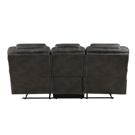 Gainesville Chocolate Microfiber Double Reclining Living Room Set by Homelegance at Eve Furniture