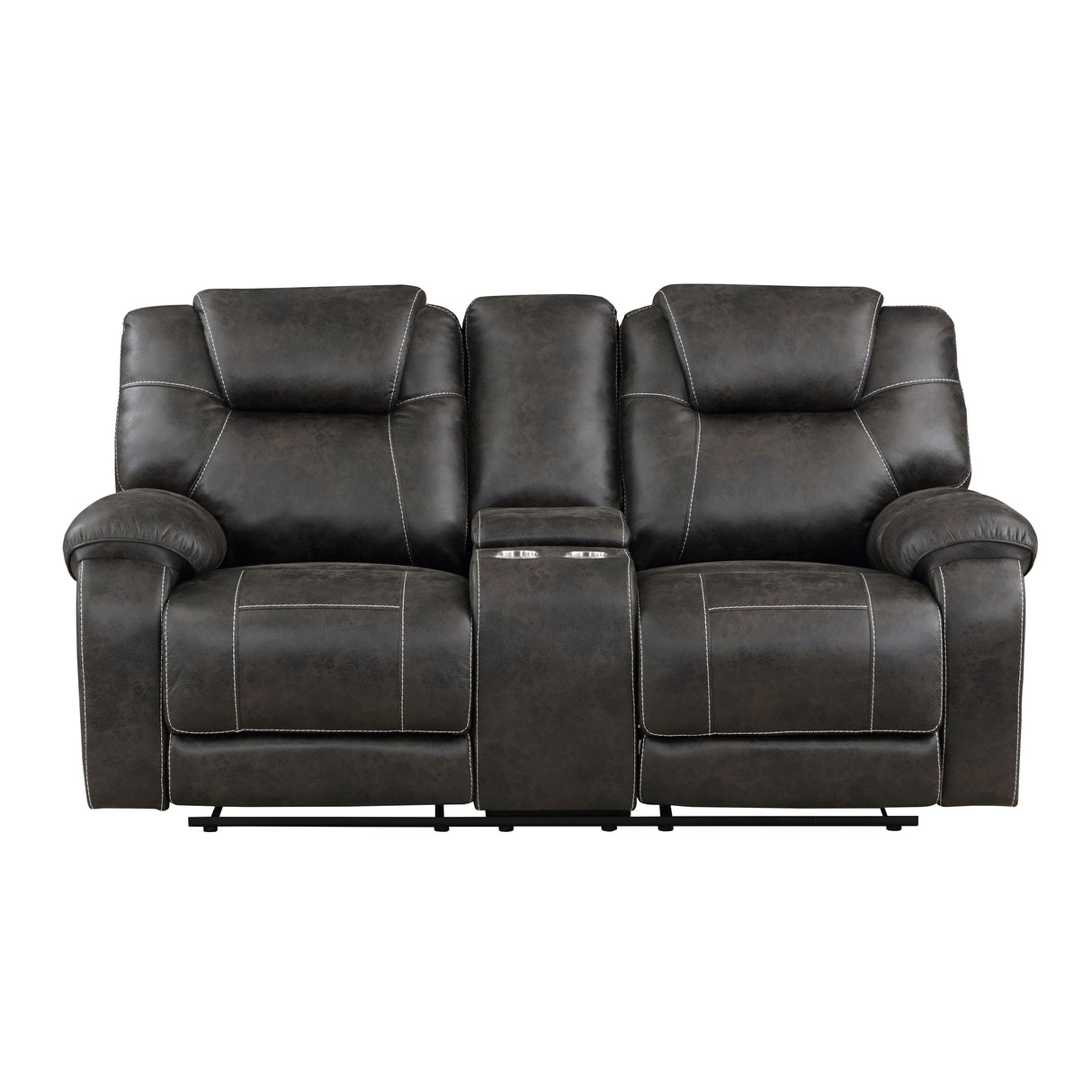 Gainesville Chocolate Microfiber Double Reclining Living Room Set by Homelegance at Eve Furniture