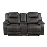 Gainesville Chocolate Microfiber Double Reclining Living Room Set by Homelegance at Eve Furniture