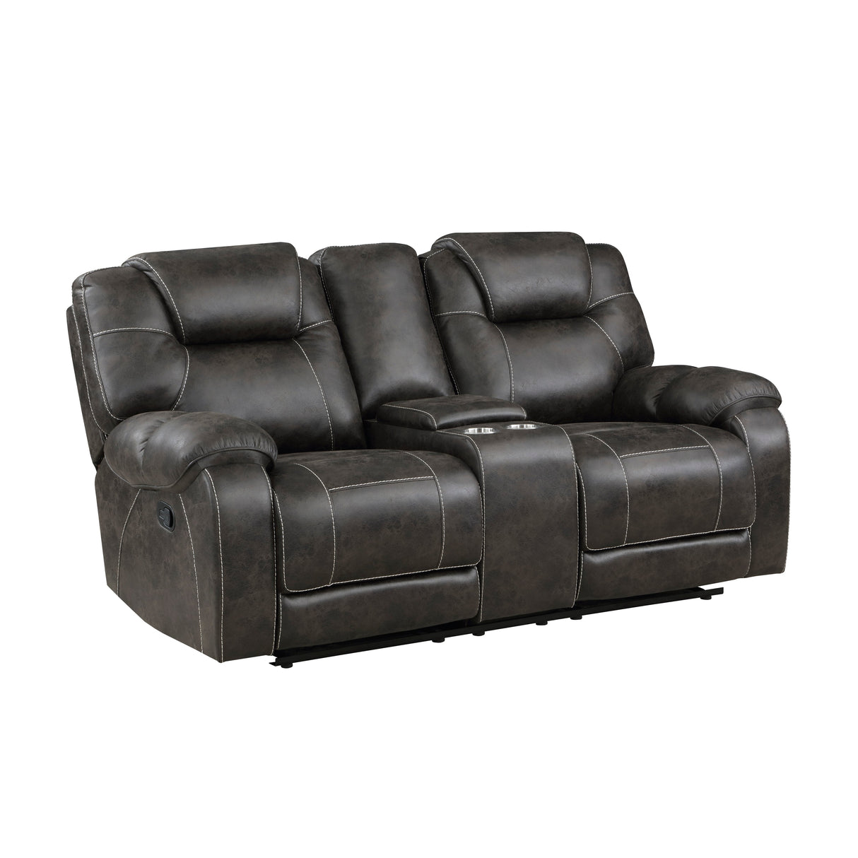 Gainesville Chocolate Microfiber Double Reclining Living Room Set by Homelegance at Eve Furniture