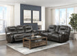 Gainesville Chocolate Microfiber Double Reclining Living Room Set by Homelegance at Eve Furniture