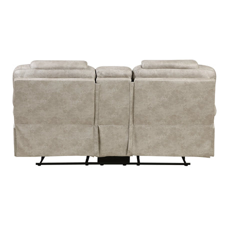 Gainesville Pewter Double Reclining Sofa and Loveseat by Homelegance at Eve Furniture