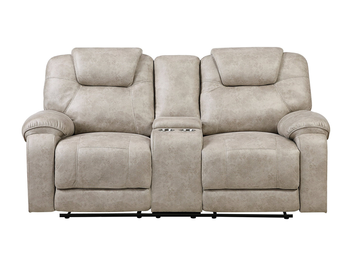Gainesville Pewter Double Reclining Loveseat by Homelegance at Eve Furniture