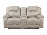 Gainesville Pewter Double Reclining Loveseat by Homelegance at Eve Furniture