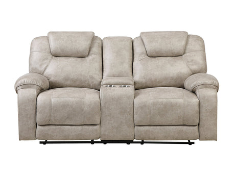 Gainesville Pewter Double Reclining Loveseat by Homelegance at Eve Furniture