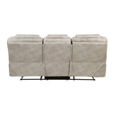 Gainesville Pewter Double Reclining Sofa and Loveseat by Homelegance at Eve Furniture