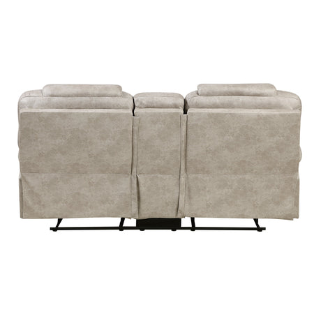 Gainesville Pewter Double Reclining Loveseat by Homelegance at Eve Furniture