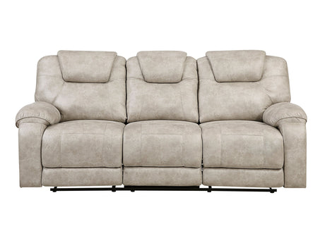 Gainesville Pewter Double Reclining Sofa and Loveseat by Homelegance at Eve Furniture
