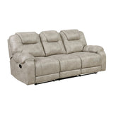 Gainesville Pewter Double Reclining Sofa by Homelegance at Eve Furniture
