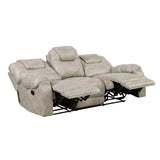 Gainesville Pewter Double Reclining Sofa by Homelegance at Eve Furniture