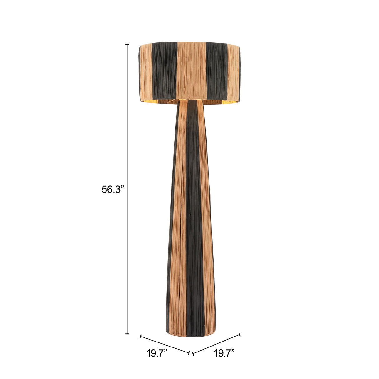 Gala Black & Natural Floor Lamp by Zuomod at Eve Furniture