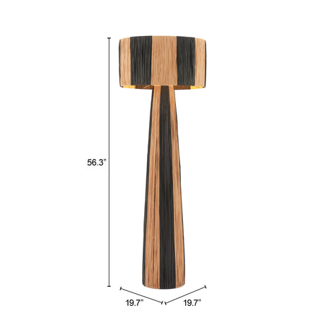 Gala Black & Natural Floor Lamp by Zuomod at Eve Furniture