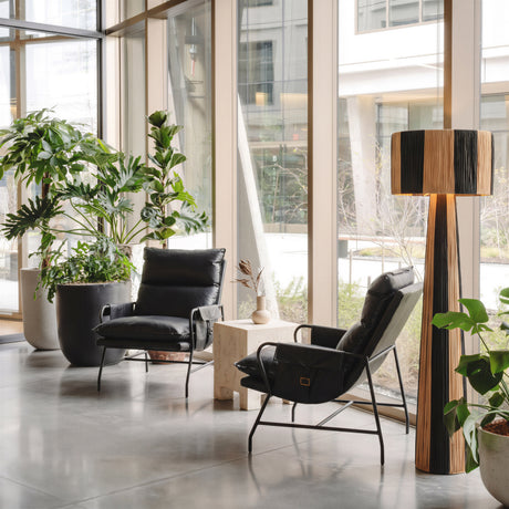 Gala Black & Natural Floor Lamp by Zuomod at Eve Furniture