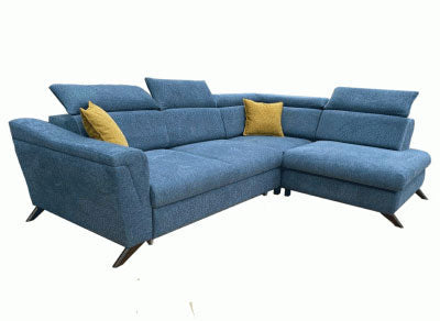 Gala Blue Sleeper Sectional with Right Chaise