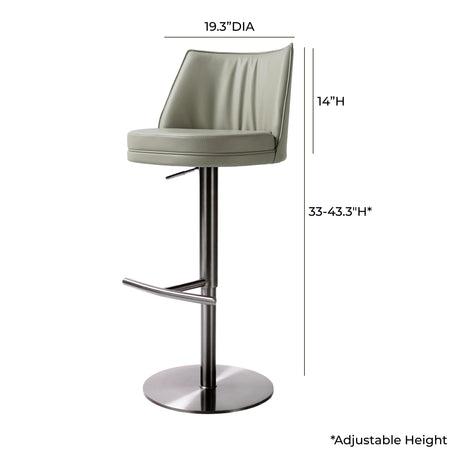 Gala Performance Vegan Leather Adjustable Stool by TOV Furniture at Eve Furniture