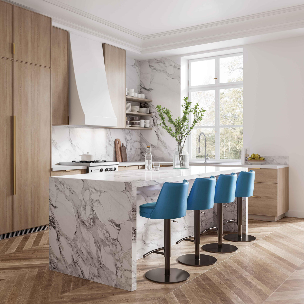 Gala Performance Vegan Leather Adjustable Stool by TOV Furniture at Eve Furniture