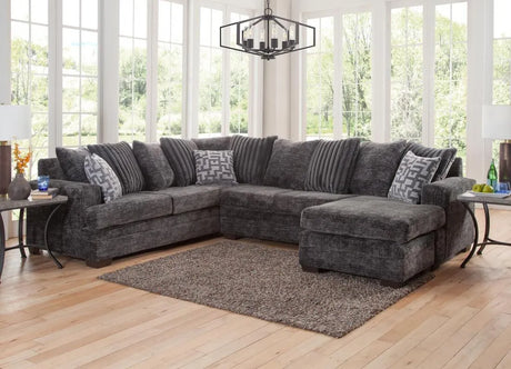 Galactic Charcoal Right Arm Facing (RAF) Sectional by Happy Homes at Eve Furniture