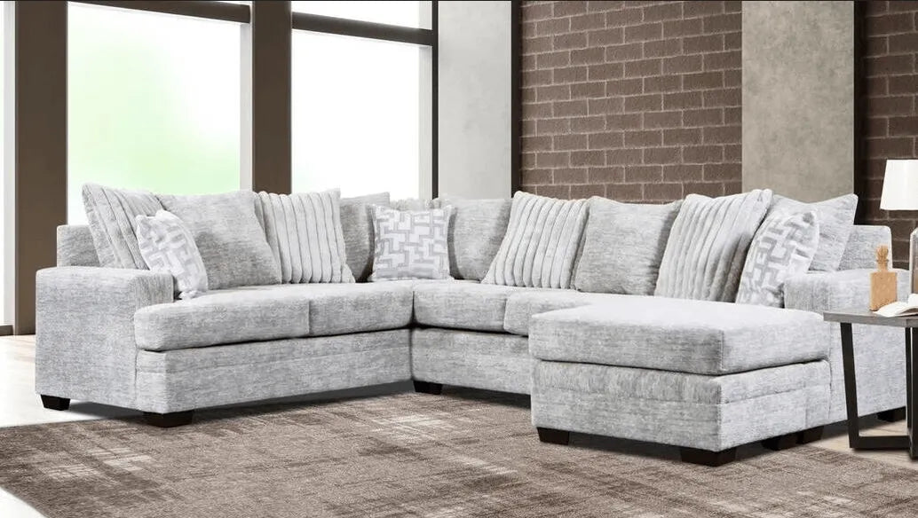 Galatic Cream/Beige Fabric Right Arm Facing (RAF) Sectional by Happy Homes at Eve Furniture